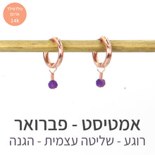 טעינת תמונה בתצוגת גלריה, עגילי לונה אמטיסט