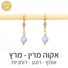 טעינת תמונה בתצוגת גלריה, עגילי קלי אקוה מרין