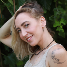 טעינת תמונה בתצוגת גלריה, עגילי גלאם טורמלין שחורה