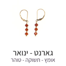 טעינת תמונה בתצוגת גלריה, עגילי גלאם גארנט