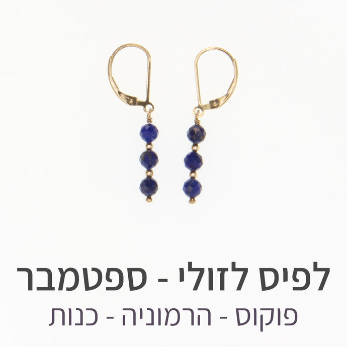 עגילי גלאם לפיס לזולי