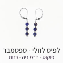 טעינת תמונה בתצוגת גלריה, עגילי גלאם לפיס לזולי
