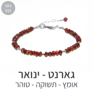 חדש - צמיד מינט גארנט - אבן הלידה שלי - MyBirthstone