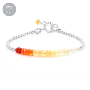 חדש - צמיד שיין אופל אש - אבן הלידה שלי - MyBirthstone