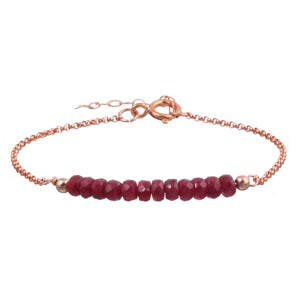 צמיד בר רובי - אבן הלידה שלי - MyBirthstone