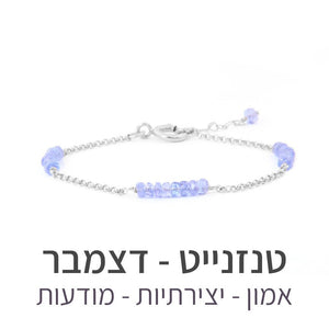צמיד זברה טנזנייט - אבן הלידה שלי - MyBirthstone