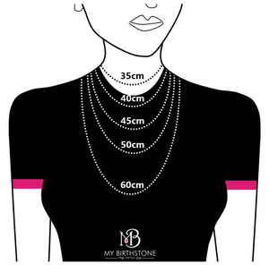 שרשרת זברה ריינבואו מונסטון - אבן הלידה שלי - MyBirthstone